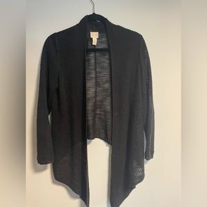Chicos open front knitted black cardigan size 0